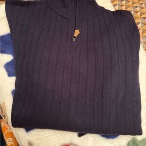 Like New Charles Tyrwhitt Navy Blue Zip-Up Sweater Size XL